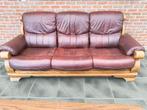 Lederen salon met houten afwerking, Huis en Inrichting, Ophalen, Hout