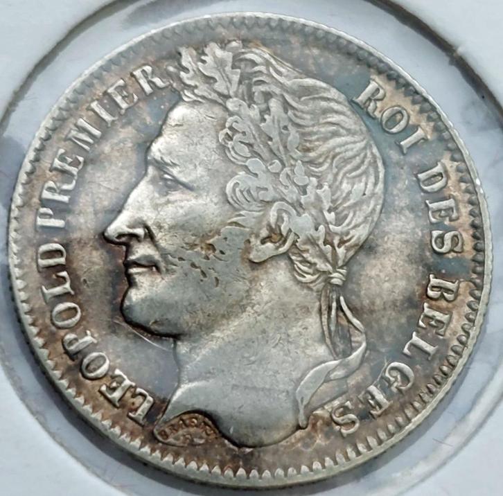 1/4 Frank 1843, Postzegels en Munten, Munten | België, Losse munt, Zilver, Zilver, Ophalen of Verzenden