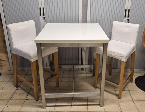 Table de bar et 2 chaises hautes, Huis en Inrichting, Tafels | Statafels, Gebruikt, Ophalen