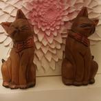 Paire de chats. 2 magnifiques chats en bois, Enlèvement ou Envoi