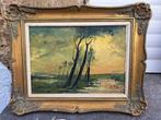 huile sur panneau paysage signe a de man, Antiek en Kunst, Kunst | Schilderijen | Klassiek, Ophalen of Verzenden