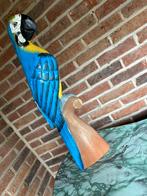 Vintage houten papegaai , Ara, Antiek en Kunst, Ophalen