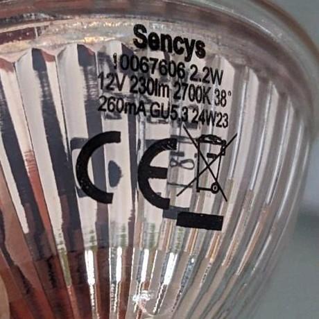 8x Gebruikte sensys GU5.3 2.2w led-lampen + schijnwerpers., Doe-het-zelf en Bouw, Elektriciteit en Kabels, Gebruikt, Ophalen of Verzenden