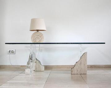 Travertin coffee table - Vintage salontafel beschikbaar voor biedingen