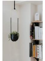 Hangbloempot,Umbra Bolo,zwart keramiek,koord,goud accent,2x, Ophalen, Zo goed als nieuw