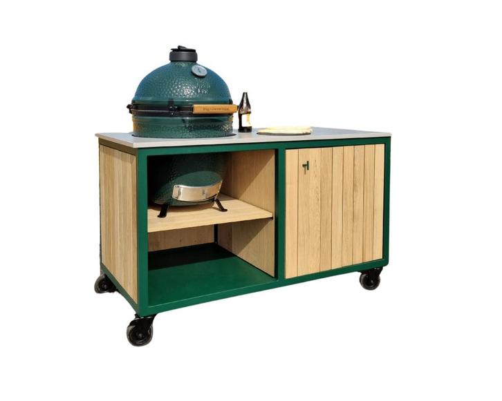 Buitenkeuken van staal voor Kamado BBQ 150cm, Tuin en Terras, Buitenkeukens, Nieuw, Houtskool, Vrijstaand, Verzenden