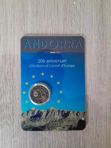 2 Euro Andorra 20 Jarig Lidmaatschap Raad van Europa 2014 beschikbaar voor biedingen