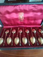Antieke zilveren verguld 12 lepels, 19 eeuw, Enlèvement ou Envoi, Argent