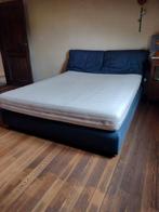 Dubbel Bed 160cm op 200 cm, Huis en Inrichting, Slaapkamer | Bedden, Ophalen, Gebruikt, Blauw, Tweepersoons