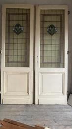 dubbele binnendeur met glas in lood, Doe-het-zelf en Bouw, Deuren en Vliegenramen, Ophalen, Gebruikt, Binnendeur, Glas