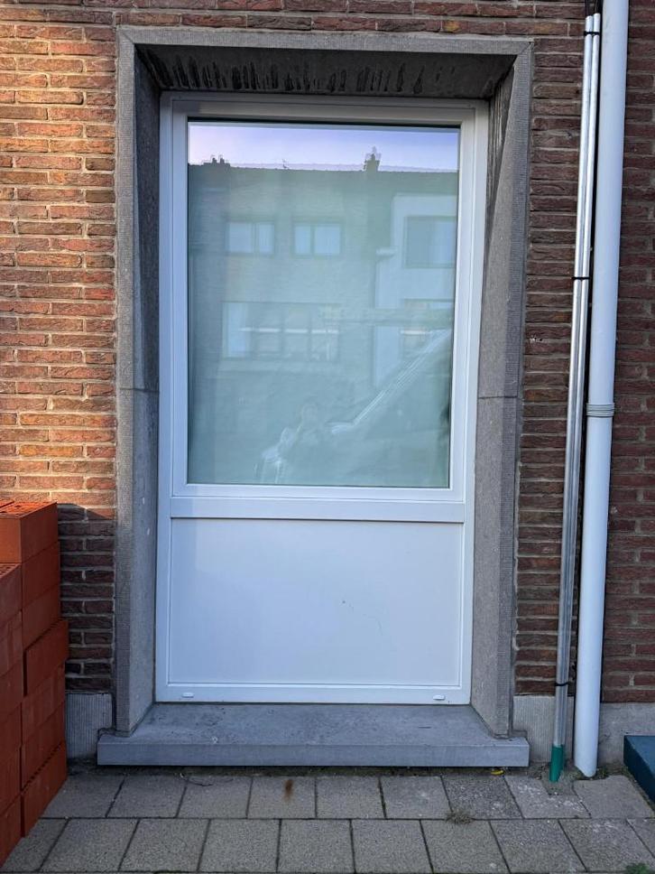 WIT PVC raam + vast paneel : 123cm x 220cm, Doe-het-zelf en Bouw, Glas en Ramen, Zo goed als nieuw, Gevelraam of Ruit, 160 cm of meer