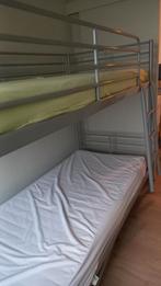 Stapelbed in metaal, Ophalen, 90 cm, 210 cm, 160 tot 180 cm