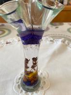 Kaarsenhouder met lavendelkleurige decoratie, Antiek en Kunst