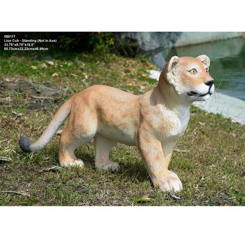 Lion Cub Standing – Welp Leeuw beeld Lengte 86 cm, Verzamelen, Dierenverzamelingen, Nieuw, Ophalen of Verzenden