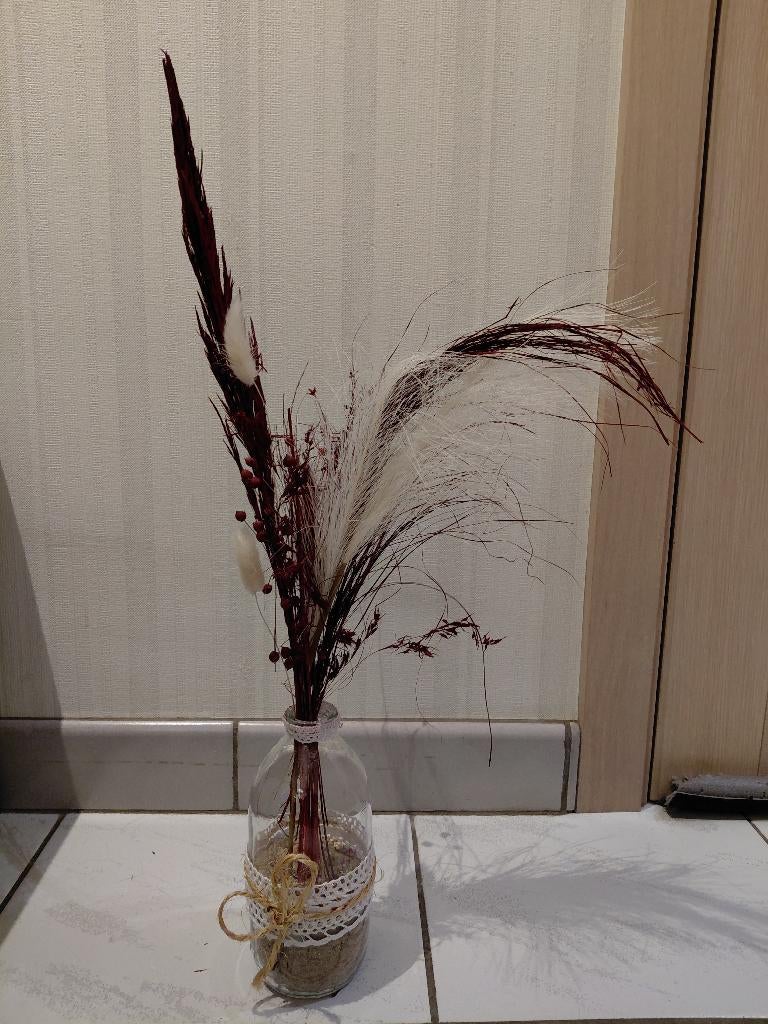 Droogbloemen met vaasjes, Huis en Inrichting, Woonaccessoires | Droogbloemen, Zo goed als nieuw, Ophalen