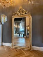 Miroir français ancien avec un écusson, 19ème siècle, Antiquités & Art, 150 à 200 cm, 50 à 100 cm, Enlèvement ou Envoi, Autres formes