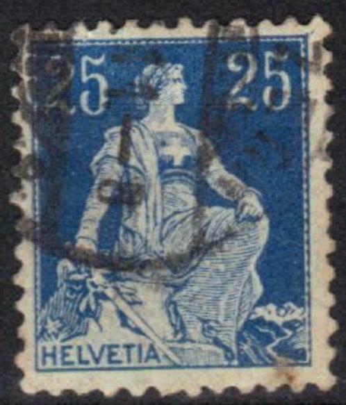Zwitserland 1907-1917 - Yvert 120 - Helvetia met zwaard (ST), Timbres & Monnaies, Timbres | Europe | Suisse, Affranchi, Envoi
