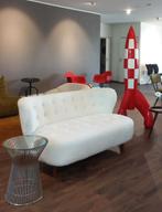 Sheepskin mid-century takahama tulipe scarpa Bellini frattin, Huis en Inrichting, Ophalen of Verzenden, Zo goed als nieuw, Grijs