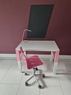 Ikea PÅHL bureau (wit en roze) met stoel en lamp, Huis en Inrichting, Ophalen, Zo goed als nieuw, Bureau