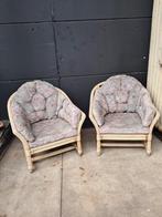 2 comfortabele rotan fauteuils, Ophalen, Gebruikt, Rotan, .