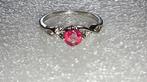 Geplatineerd sterling zilver ring  met robijn en certific, 20 of groter, Nieuw, Ophalen of Verzenden, Met edelsteen