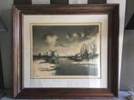 Mooie Litho van Saverys/Hebbelinck. Latem aan de Leie., Antiek en Kunst, Kunst | Etsen en Gravures, Ophalen