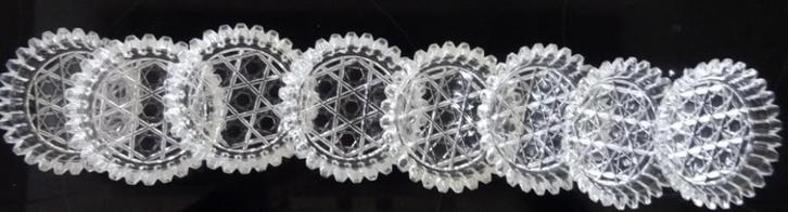 PRACHTIGE SET ONDERZETTERS(8 stuks), Antiek en Kunst, Antiek | Glaswerk en Kristal, Ophalen of Verzenden