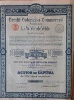 Credit Colonial et Commercial - Anciennement L&W Van de Veld, 1920 à 1950, Action, Enlèvement ou Envoi