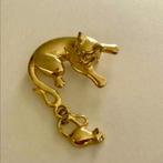 Prachtige vintage broche kat met muisje, Ophalen of Verzenden, Zo goed als nieuw