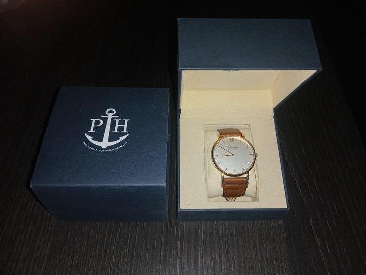 polshorloge Paul Hewitt, Handtassen en Accessoires, Horloges | Heren, Nieuw, Polshorloge, Overige merken, Goud, Leer, Ophalen of Verzenden