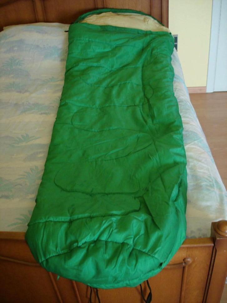 Mummieslaapzak Dario Fun Game groen., Caravans en Kamperen, Slaapzakken, Gebruikt, Ophalen of Verzenden