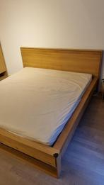 Ethnicraft Nordic II bed - eiken, Huis en Inrichting, Slaapkamer | Bedden, Ophalen, Bruin, Tweepersoons, Zo goed als nieuw