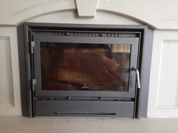 Kleine cassettehaard + oude houtstoof, Huis en Inrichting, Haarden, Ophalen, Gebruikt, Inzethaard, Houthaard