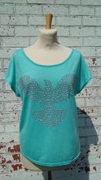 t-shirt groen vogel/arend strass zilver rug+sierknopen TU, Maat 38/40 (M), Nieuw, Ophalen of Verzenden, Korte mouw