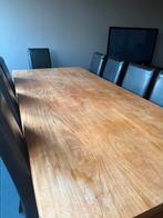 Table en teck massif - Salle à manger + 10 chaises, Teck, Tech, Enlèvement, Utilisé