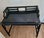 zwarte bijzettafel/bureau/console van bamboerotan, Ophalen, Zo goed als nieuw, Bureau