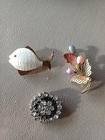 3 paar vintage broches vrij oud zie beschrijving & objecten, Handtassen en Accessoires, Broches, Ophalen, Gebruikt, Overige kleuren