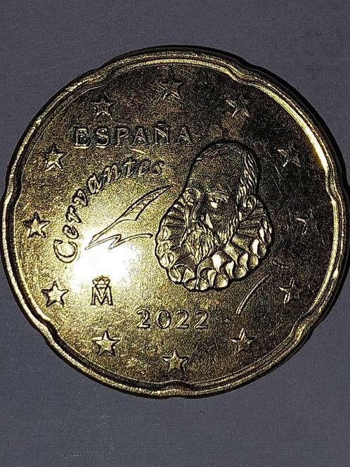 20 Eurocent (2022) Spanje, Postzegels en Munten, Munten | Europa | Euromunten, Losse munt, 20 cent, Spanje, Goud, Ophalen of Verzenden