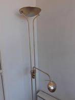 Staande lamp goudkleurige met beweegbare leeslamp, Huis en Inrichting, Ophalen, Gebruikt