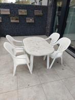 Witte Tuintafel met gekende witte stoelen, Synthétique, Utilisé, Enlèvement ou Envoi