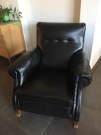 Zwarte vintage zetel, Huis en Inrichting, Fauteuils, Ophalen, Gebruikt