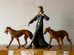 Prachtig beeld dame met twee windhonden, Antiek en Kunst, Ophalen