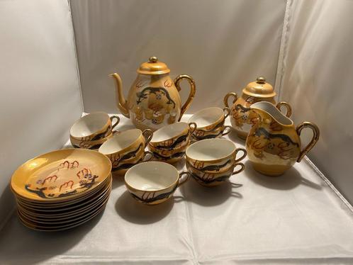 Chinees handgeschilderd porseleinen theeservies, Huis en Inrichting, Keuken | Servies, Gebruikt, Compleet servies, Overige stijlen