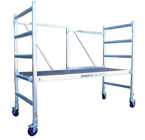 LOCATIE Opvouwbare/mobiele aluminium steiger, Doe-het-zelf en Bouw, Steigers, Zo goed als nieuw, Ophalen