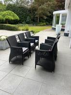 6 zwart/antraciet wicker tuinstoelen van 4 seasons, Ophalen, Gebruikt, Wicker