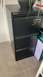 Archiefkast -metaal-zwart met 3 schuiven, Bisley, Huis en Inrichting, Kasten | Roldeurkasten en Archiefkasten, Ophalen, Gebruikt