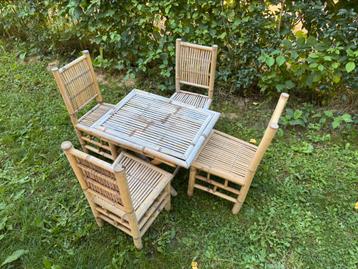 Rotan tafel en stoelen voor kinderen, Rotin, Salons de jardin, Utilisé, Enlèvement