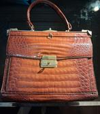 Sac vintage croco marron années 50 60, Enlèvement ou Envoi