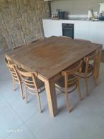 Table en chêne massif 140x140 + 8 chaises, Maison & Meubles, Salles à manger complètes, Enlèvement, Utilisé