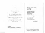 Bidprentje René ADRIAENSSENS - Oud Wielrenner, Ophalen of Verzenden, Bidprentje